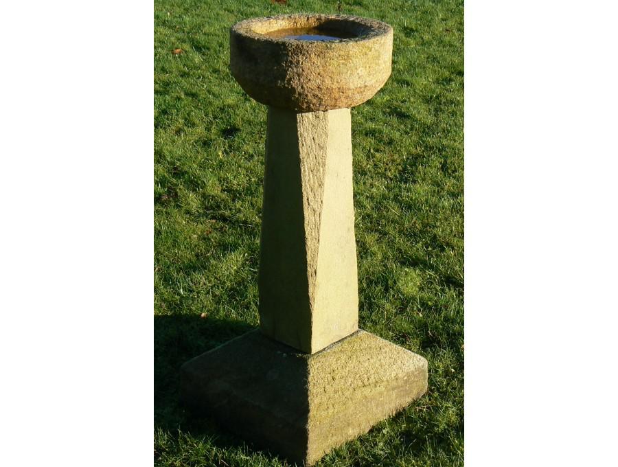 Carved Stone Birdbath
