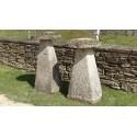 Two Tall Limestone Staddle stones