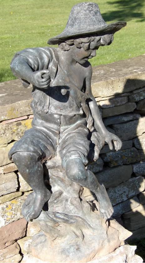 Weathered Bronze Statue, Garden Sculpture