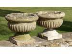 Pair Antique Stone Urns