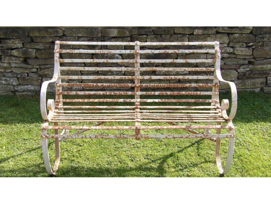 Vintage Wrought-Iron Bench