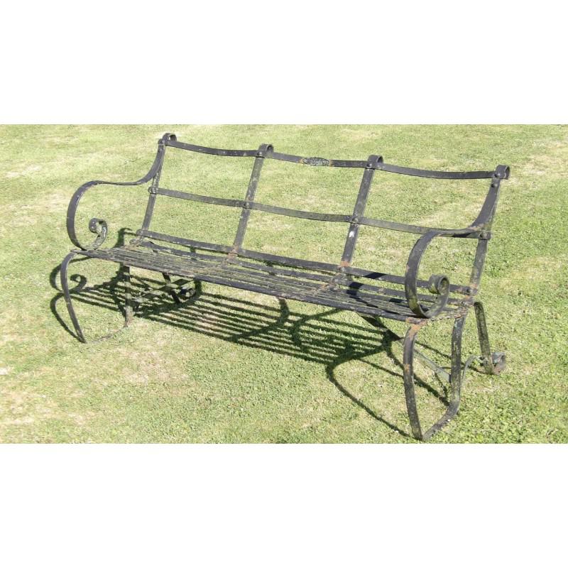 Vintage WroughtIron Bench Holloways Garden Antiques and Ornaments