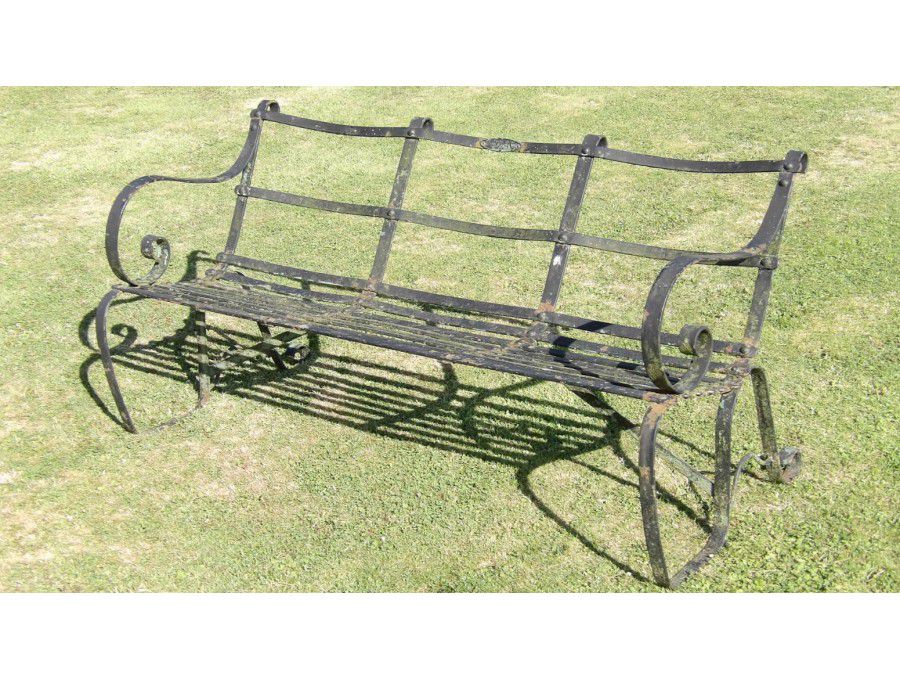 Vintage Wrought-Iron Bench