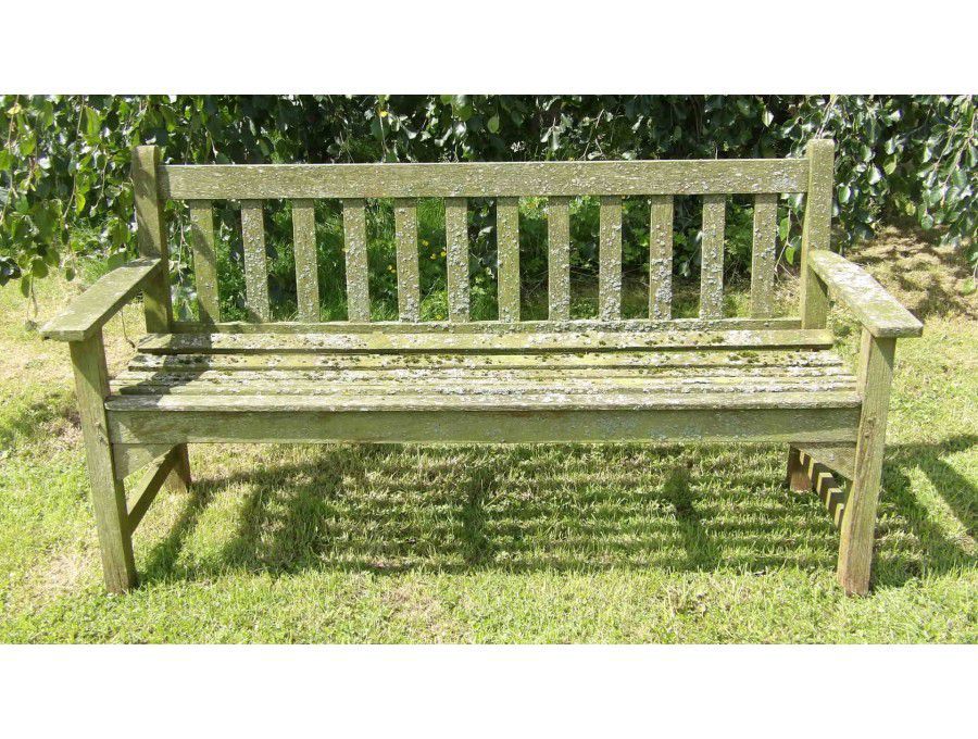 Weathered Teak Garden Bench