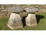Two Limestone Staddle Stones