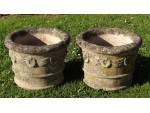 Pair of Weathered Stone Planters