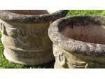 Pair of Weathered Stone Planters