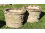 Pair of Weathered Stone Planters