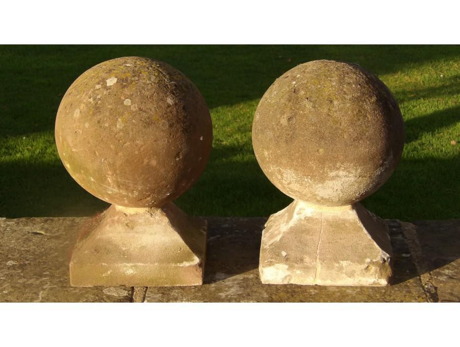 Pair of sandstone finials