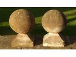 Pair of sandstone finials