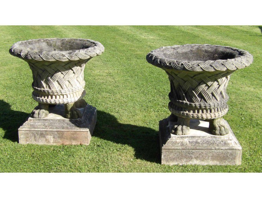 Pair of large garden planters