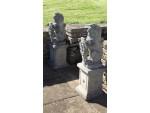 Pair of composition stone lions