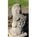 Pair of composition stone lions