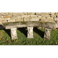 Weathered Curved Garden Seat