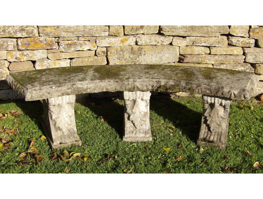 Weathered Curved Garden Seat