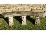 Weathered Curved Garden Seat