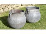 Two Antique Copper Planters