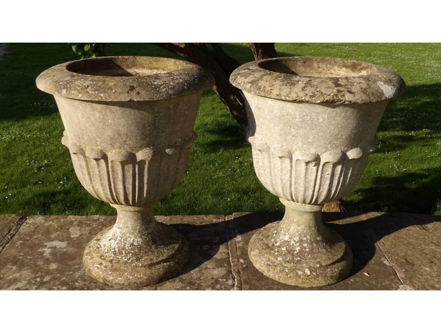Pair of Vintage Garden Urns