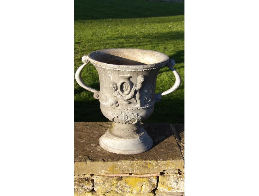A Vintage Lead Garden Urn
