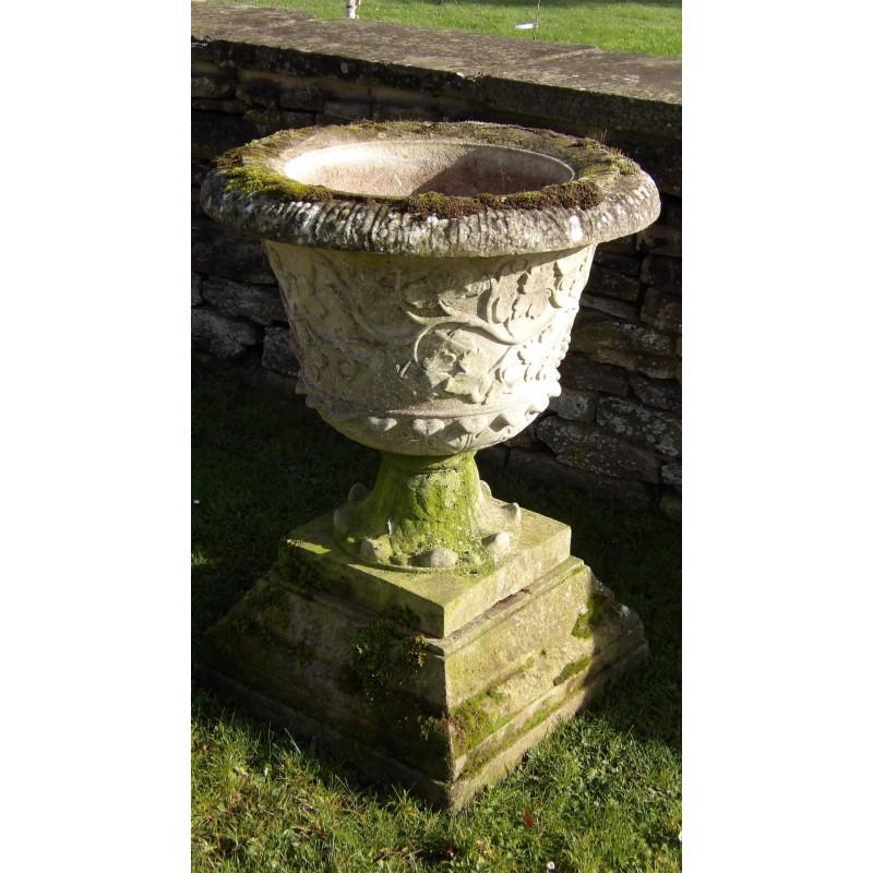 Weathered Stone Garden Urn
