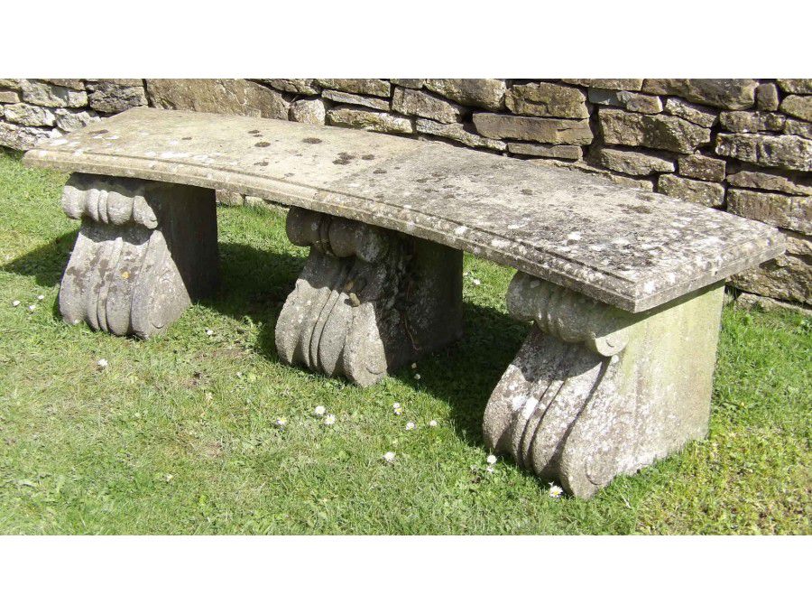 A Vintage Curved Garden Seat