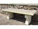 A Carved Limestone Garden Bench