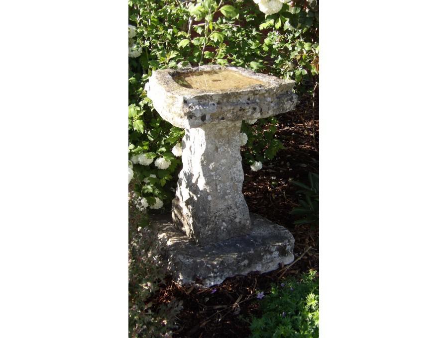Antique Limestone Birdbath