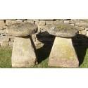 Two Limestone Staddle Stones