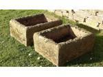Pair of Carved Stone Troughs