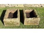 Pair of Carved Stone Troughs