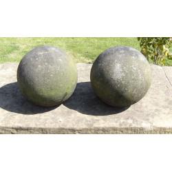 Pair of Salvaged Stone Balls