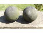 Pair of Salvaged Stone Balls