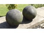 Pair of Salvaged Stone Balls