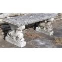 Side view of stone garden bench 