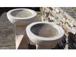 Modern Carved Stone Birdbath