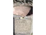 Close up of stone font 