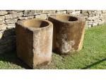 Pair of Stone Corner Troughs