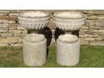 Pair of Weathered Garden Urns
