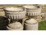 Pair of Weathered Garden Urns