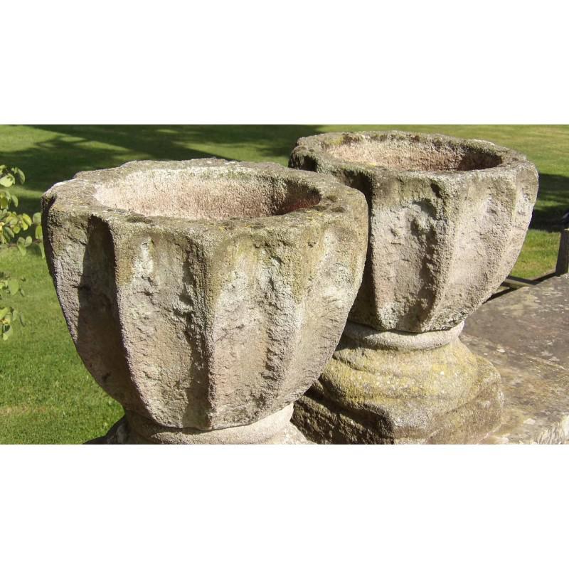 Pair of Weathered Garden Planters