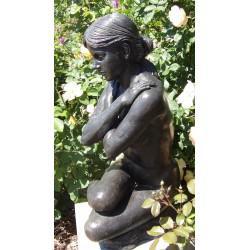 Bronze Garden Statue of a Girl