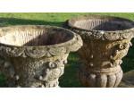 Pair of weathered garden urns