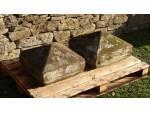 Pair of salvaged pier caps