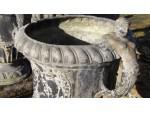 Detail of antique lead urns