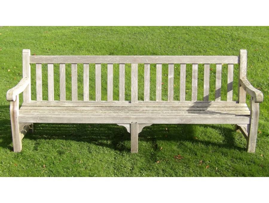 Weathered teak bench