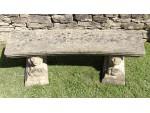 Face on view of vintage stone bench 