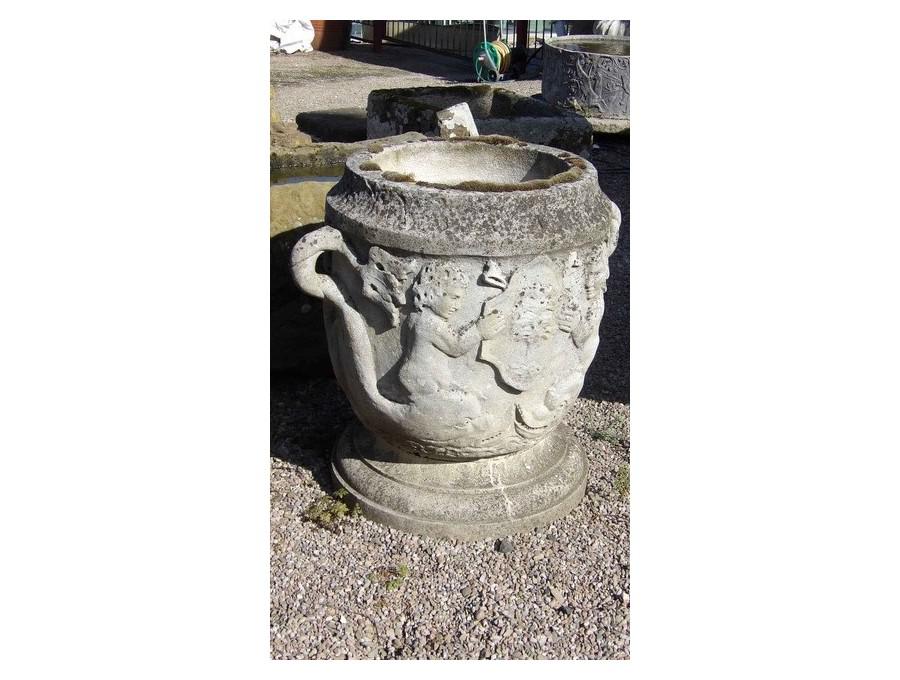 Weathered large garden planter