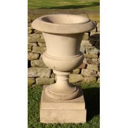 Carved Stone Garden Urn