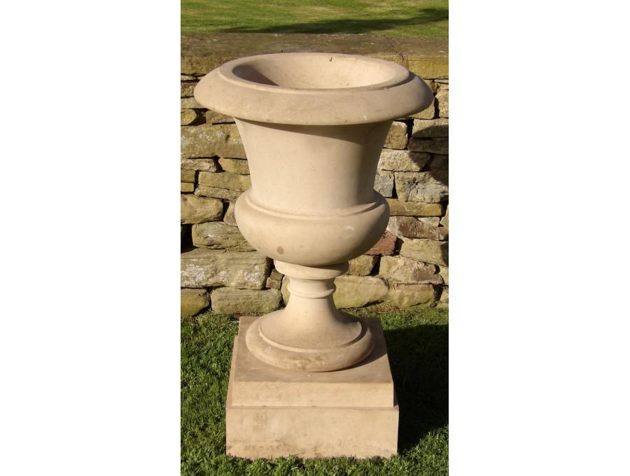 Carved Stone Garden Urn