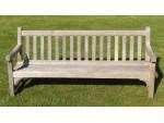 Face on view of teak bench 